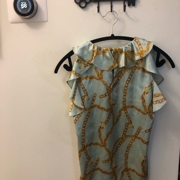 Milly of New York Teal Rooe Blouse - Picture 4 of 5